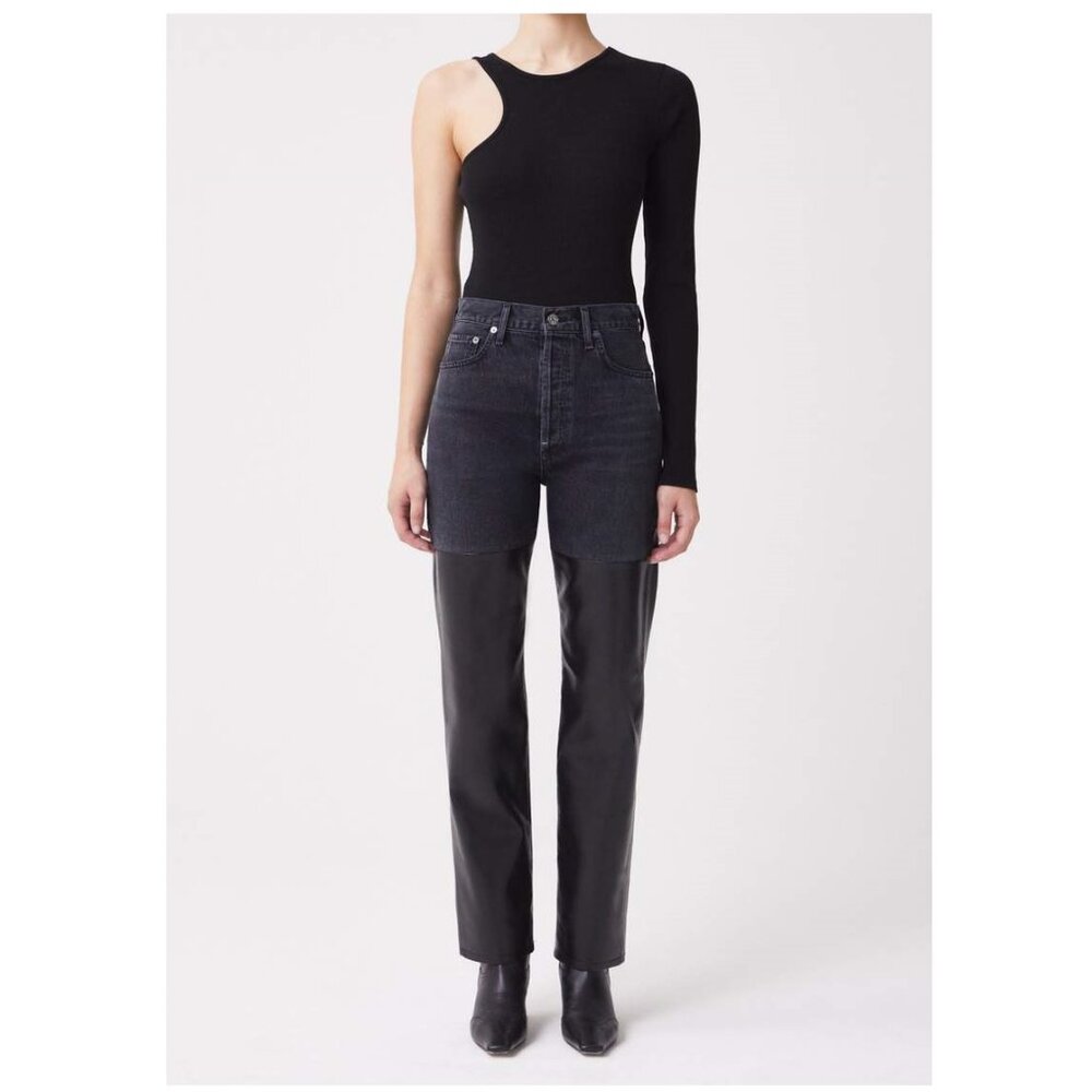 AGOLDE Pieced 90's Pinch Waist Jean 29" / Size 25 / Howl Detox Recycled Leather